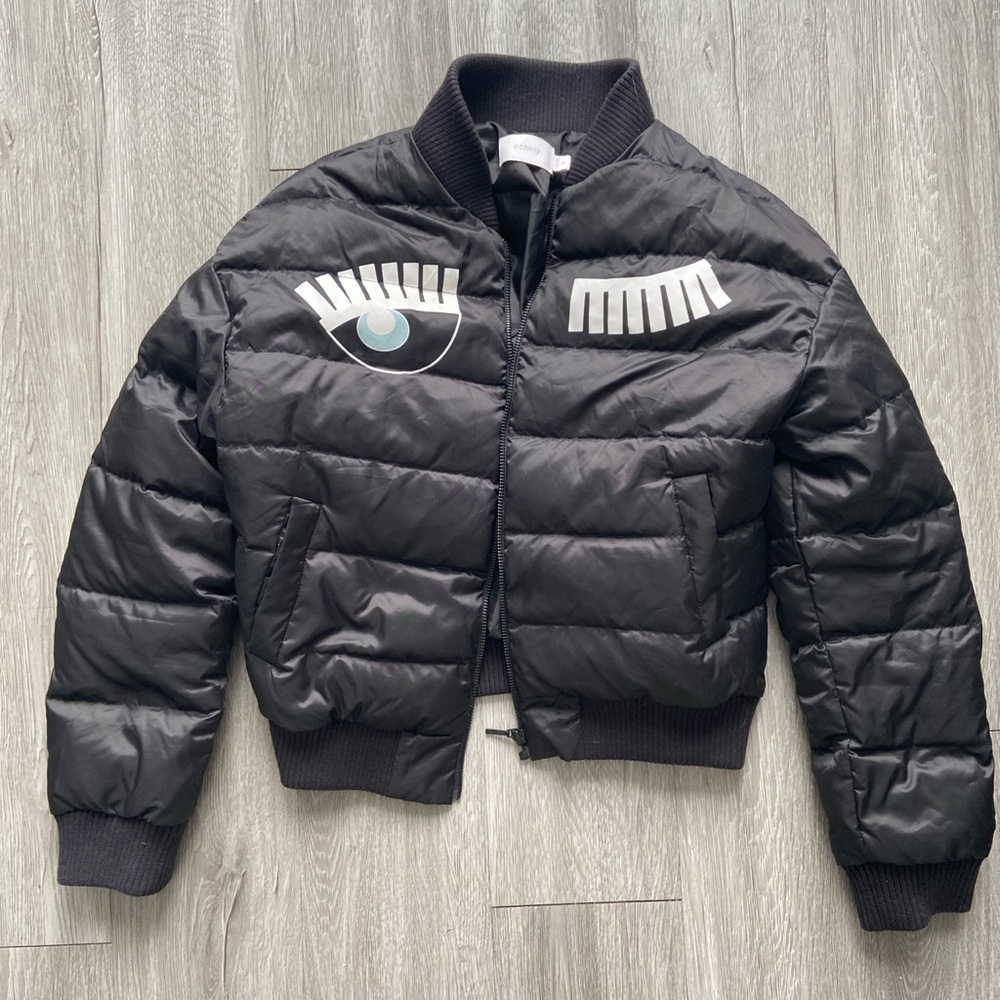 Cropped puffy bomber jacket